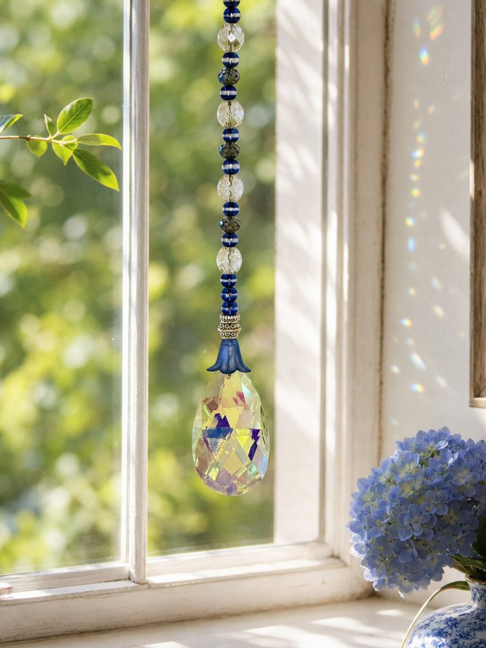 Handmade Blue Crystal Suncatcher Window Prism